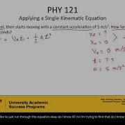 Applying A Single Kinematic Equation