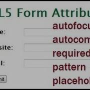 HTML5 Tutorial New Form Attributes