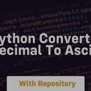 Python Convert Decimal To Ascii