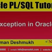 Oracle PL SQL Tutorials Exception In Oracle By Mr Vaman Deshmukh