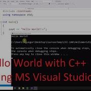 Hello World Console Application With C Using MS Visual Studio 2019