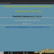 Javascript Program To Find Roots Of A Quadratic Equation
