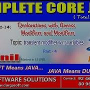 Core Java Declarations With Access Modifiers Transient Modifier W R T Variables Part 4