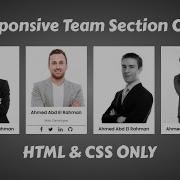 Responsive Team Section Card HTML CSS Only
