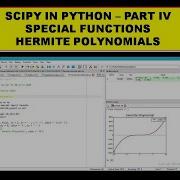 SCIPY In Python Part 5 Special Functions In Scipy Hermite Polynomials