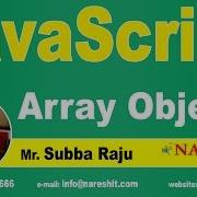 JavaScript Array Objects JavaScript Tutorial Mr Subba Raju
