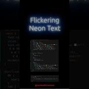 Flickering Neon Animation With CSS And HTML Shorts