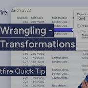 Visual Data Wrangling Data Transformations