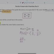 Calculus III Unit 5 Section 1 Test For Conservative Vector Fields