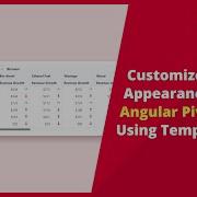 Customize The Appearance Of The Angular Pivot Table Using Templates