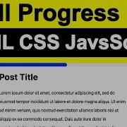 Scroll Progress Bar In JavaScript Tutorial 2023