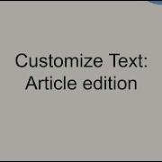 Customize Text Article Template WW
