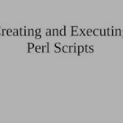 Creating And Executing Perl Scripts
