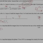 VB Writing For Loops Worksheet 1