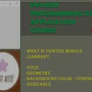 What Is Tkinter Framework Size Color Title Of The Main Window Part 1 PYTHON WORLD