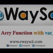 PHP Array Function With Var Dump EWaySol
