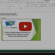 Using An Optimization Parameter In Analytic Solver Platform To Gain Insight And Understanding