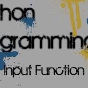 Python 3 3 Programming 4 Input Function