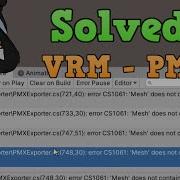 Exporter Errors Solved VRM To PMX
