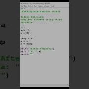 How To Swap Two Numbers Using Third Variable In Python Shorts Python Coding Pythontricks Swap