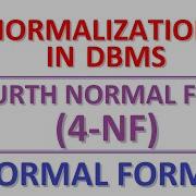 FourthNormalForm 4NF In DBMS Fourth Normal Form 4NF