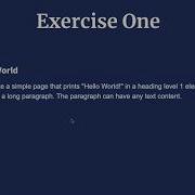 Exercise1 Hello World In HTML