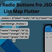 Flutter Dynamic Radio Button From Json API LIST Map Radio Button