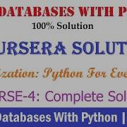 3 Coursera Using Databases With Python Week 3 100 Solution Python For Everybody Full Solution