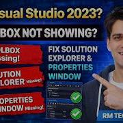 Visual Studio 2023 Toolbox Not Showing Fix Solution Explorer Properties Window