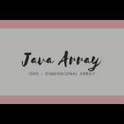 Java Array One Dimensional Array