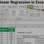 Как выполнить простую линейную регрессию в Excel