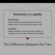 Readability Legibility
