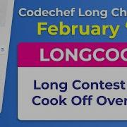 CodeChef February Long Challenge 2020 Long Contest And Cook Off Overlaps LONGCOOK