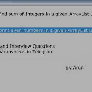 IP 25 A How Do You Find Sum Of Integers And Print Even From A Given ArrayList
