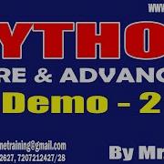 PYTHON Tutorials Demo 2 By Mr Vijay On 05 01 2024 6AM IST