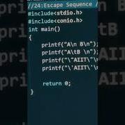 Escape Sequence In C Programming