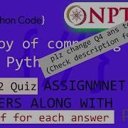 NPTEL The Joy Of Computing Using Python Week 12 Quiz Assignment Answers With Proof Of Each Answer