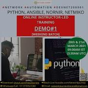You Re Invited Demo 1 PYTHON FOR NETWORK AUTOMATION 10 IN 1 27 MARCH 2021 Weekend Batch