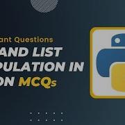 Python Lists List Manipulation MCQs Top 20 Python Interview Questions Answers Tpoint Tech