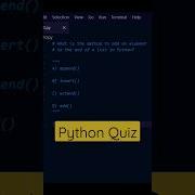 Python Quiz 09 Python Programming Coding Shorts Thecodeschool