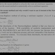 Matlab Basics Tutorial 12 Numerical Methods Secant Method
