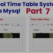 School Time Table System Java Mysql Part 7