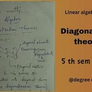 Diagonalization Theorem 5 Th Sem Maths Linear Algebra Important Topics