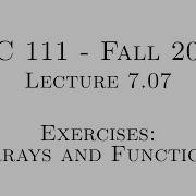 C Programming Fall 2020 Lecture 7 07 Exercises Arrays And Functions
