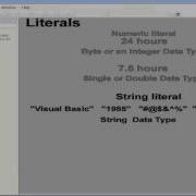 Visual Basic Video Tutorial Volume 1 Lesson 11 Literals