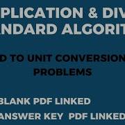 Unit Conversions Practice With Multiplication Division Standard Algorithm