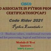 CISCO Python Essentials Answers 1 PCAP Module 3 Test Correct Answers Boolean Values