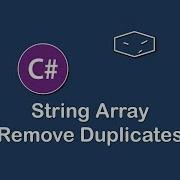 String Array Remove Duplicates In C