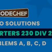 CodeChef Starters 230 Video Solutions A To D By Hariom Singh TLE Eliminators