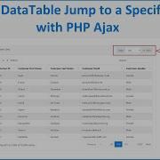 JQuery DataTables Jump To A Specific Page With PHP Ajax